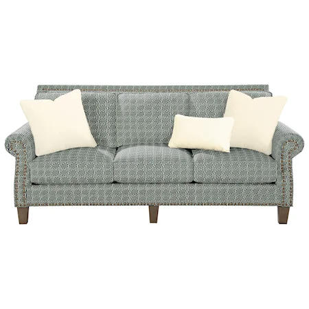 Transitional Sofa with Brass Nailheads